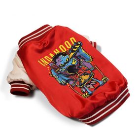 Dog Clothes Glossy Jacket Two Feet Cotton-padded (Option: red-XS)