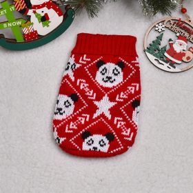 Dog Cat Sweater Pet Clothes Clothing (Option: Red Background Panda-16)