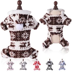 Puppy Clothes Super Soft Coral Fleece Pet Clothes Christmas Outfit (Option: Brown-XL)