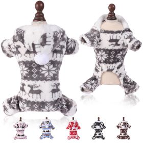 Puppy Clothes Super Soft Coral Fleece Pet Clothes Christmas Outfit (Option: Gray-3XL)